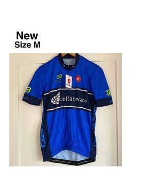 New Castelli collabware Men Size M cycling jersey lightweight Blue with tags⭐️⭐️